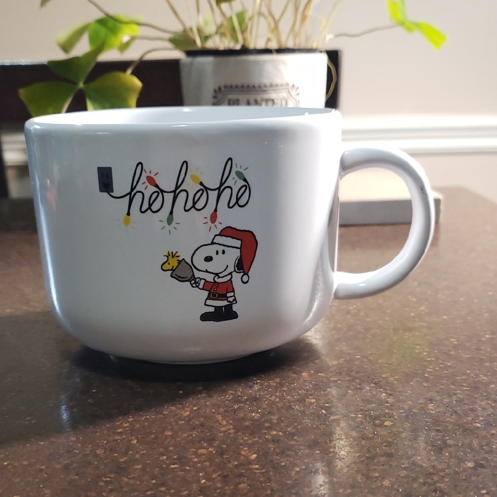 🌲Snoopy Rare Peanuts - Snoopy & Woodstock Mug - HO HO HO